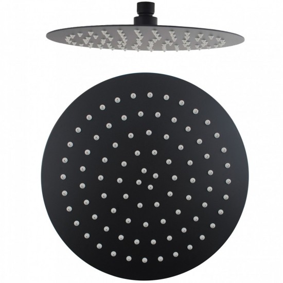 250mm 10 inch  Stainless steel Super-slim Round Nero Black Rainfall Shower Head 